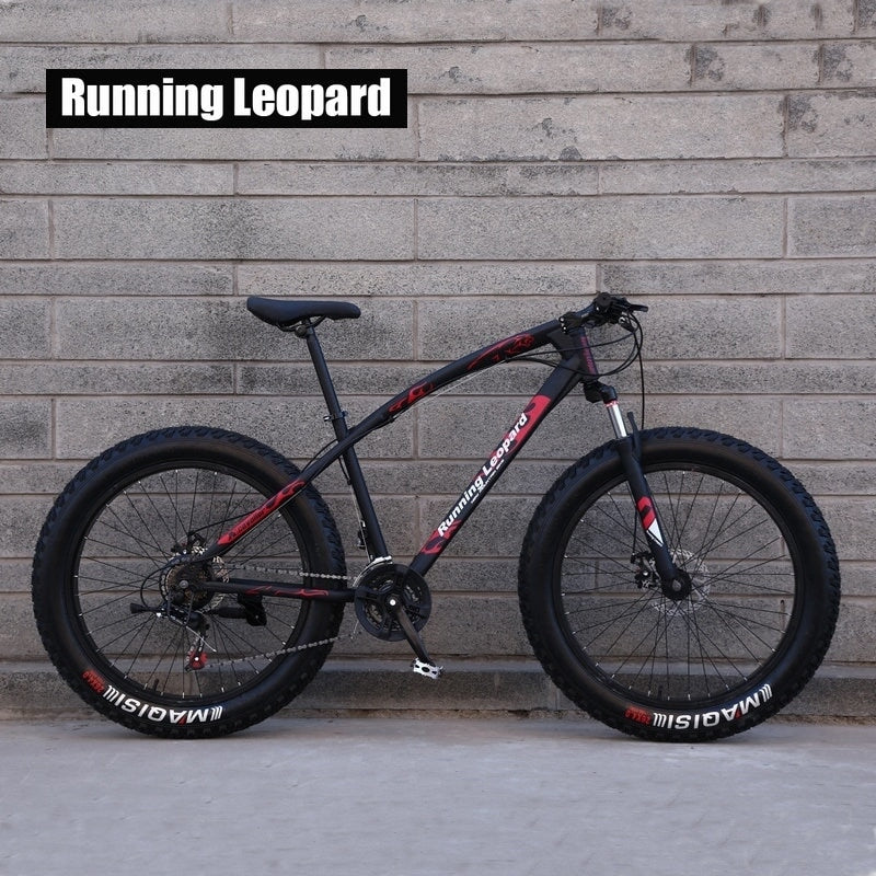 Cambio de velocidad de la bicicleta de grasa Bicicleta de montaña de fondo, neumáticos súper anchos 4.0, bicicleta de arena y nieve, bicicleta de estudiante masculino y femenino