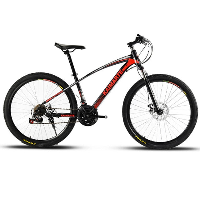 Bicicleta de montaña de 24 y 26 pulgadas Bicicleta de 21 velocidades Frenos de disco delanteros y traseros Bicicleta con bicicleta amortiguadora que absorbe los golpes