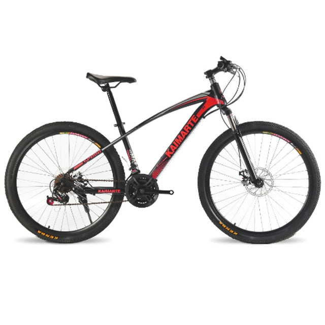 Bicicleta de montaña de 24 y 26 pulgadas Bicicleta de 21 velocidades Frenos de disco delanteros y traseros Bicicleta con bicicleta amortiguadora que absorbe los golpes