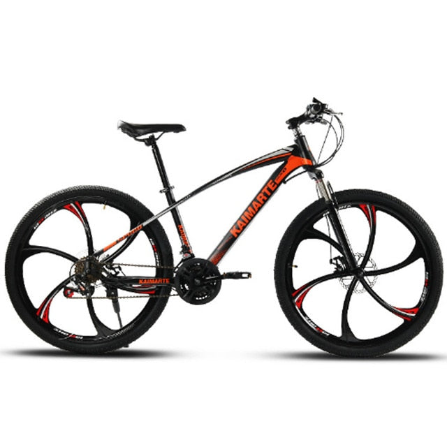 Bicicleta de montaña de 24 y 26 pulgadas Bicicleta de 21 velocidades Frenos de disco delanteros y traseros Bicicleta con bicicleta amortiguadora que absorbe los golpes