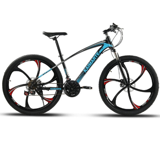 Bicicleta de montaña de 24 y 26 pulgadas Bicicleta de 21 velocidades Frenos de disco delanteros y traseros Bicicleta con bicicleta amortiguadora que absorbe los golpes