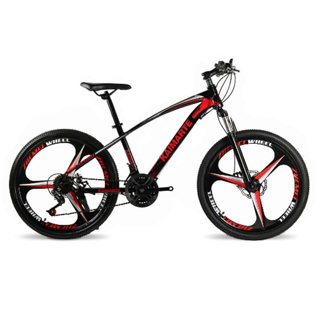 Bicicleta de montaña de 24 y 26 pulgadas Bicicleta de 21 velocidades Frenos de disco delanteros y traseros Bicicleta con bicicleta amortiguadora que absorbe los golpes